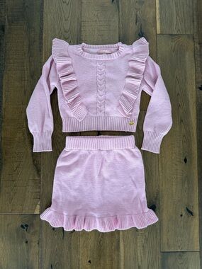 BCBG Girls Pink Knit Sweater and Skirt Set Size 2T
